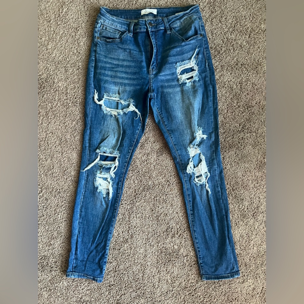 Nature’s Denim ankle length distressed jeans